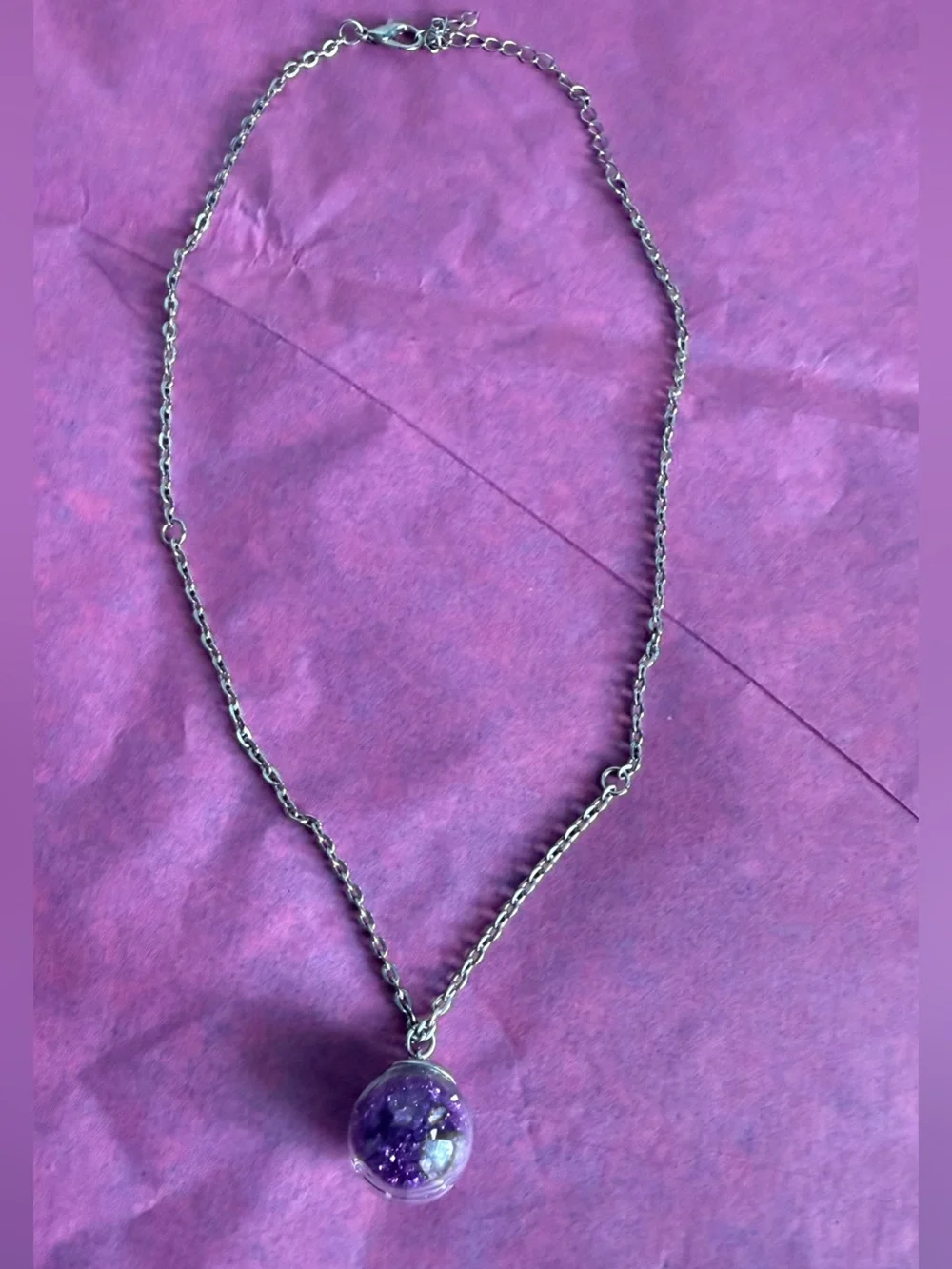 Purple Orb Pendant Necklace - Women Jewelry